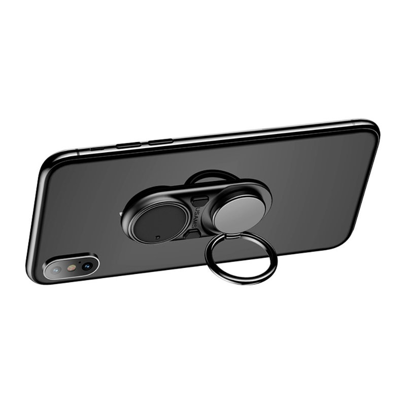 Suport Pentru Telefon/Tableta Auto USAMS Decompression iRing Holder - US-ZJ044 - Black