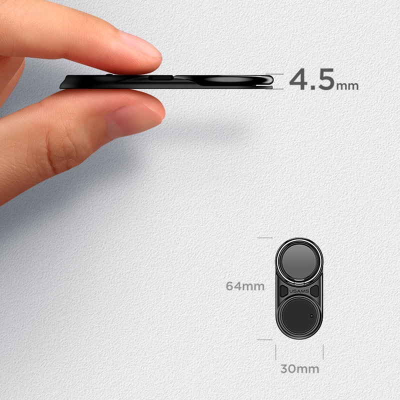 Suport Pentru Telefon/Tableta Auto USAMS Decompression iRing Holder - US-ZJ044 - Black
