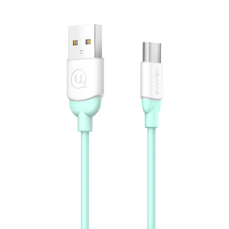 Cablu de date USAMS Ice Cream Fast Charge USB to Micro-USB 1M - US-SJ247 - Turquoise