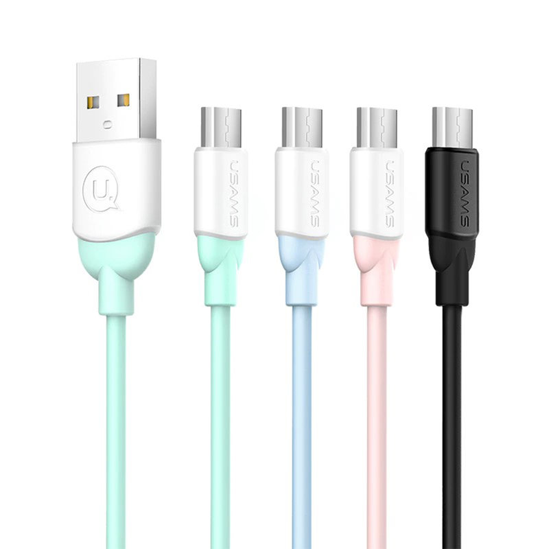 Cablu de date USAMS Ice Cream Fast Charge USB to Micro-USB 1M - US-SJ247 - Turquoise