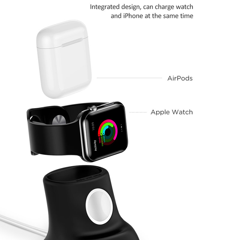 Suport De Incarcare USAMS 2IN1 For Apple Watch And AirPods - US-ZJ051 - Black