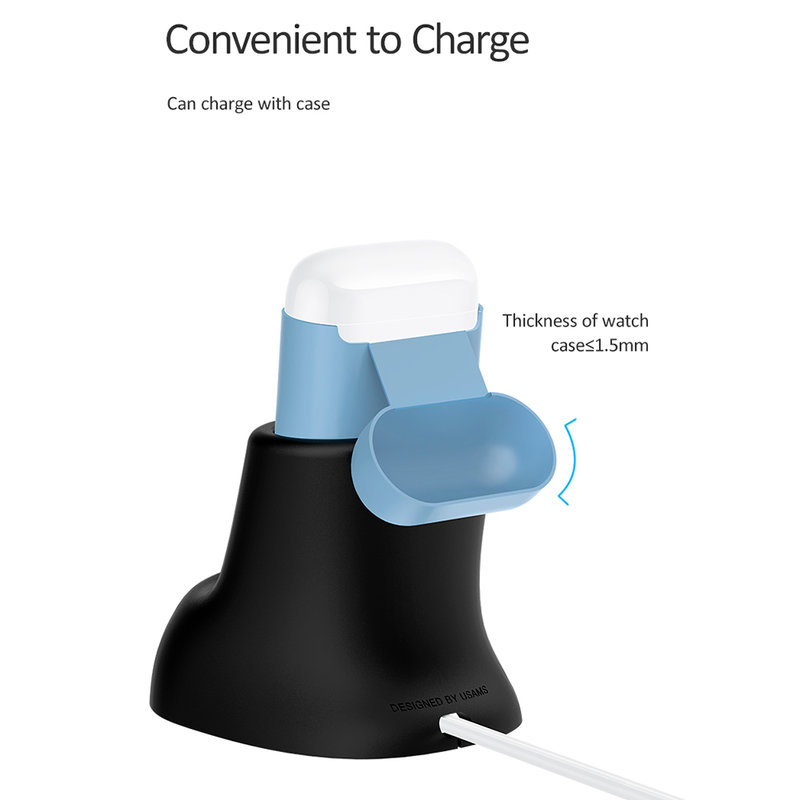 Suport De Incarcare USAMS 2IN1 For Apple Watch And AirPods - US-ZJ051 - Black