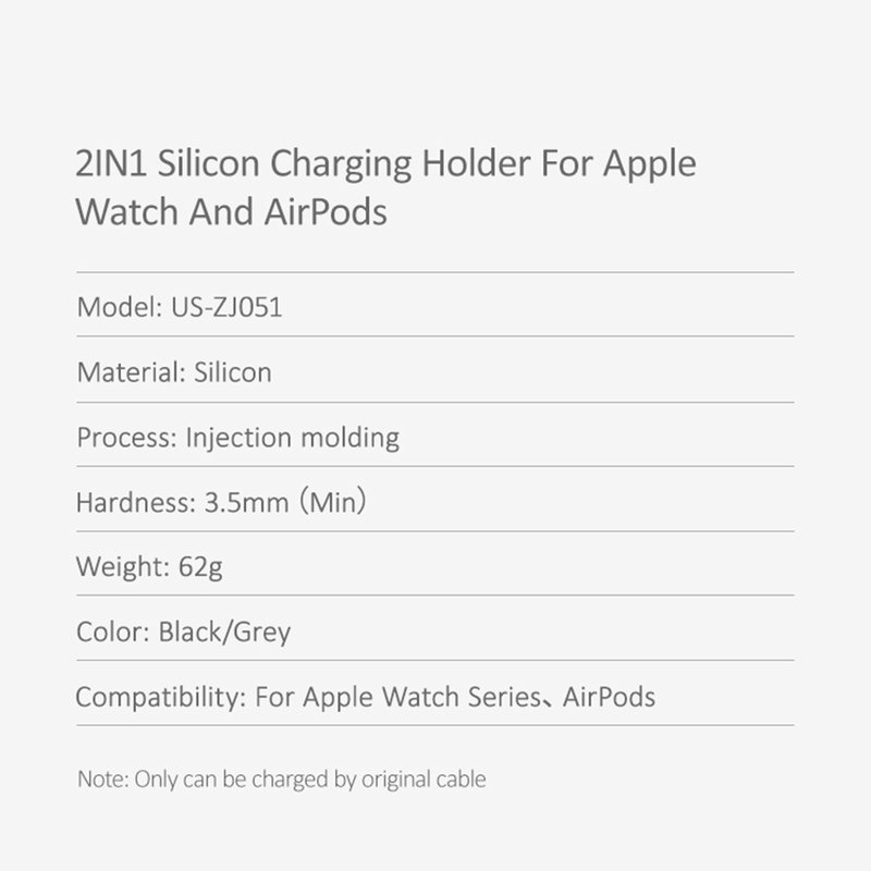 Suport De Incarcare USAMS 2IN1 For Apple Watch And AirPods - US-ZJ051 - Black