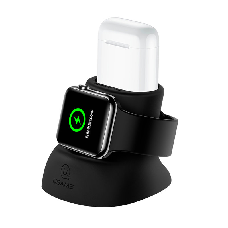 Suport De Incarcare USAMS 2IN1 For Apple Watch And AirPods - US-ZJ051 - Black