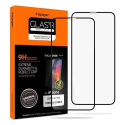 [Pachet 2x] Folie Protectie iPhone 11 Pro Sticla Spigen Glas.tR - Negru