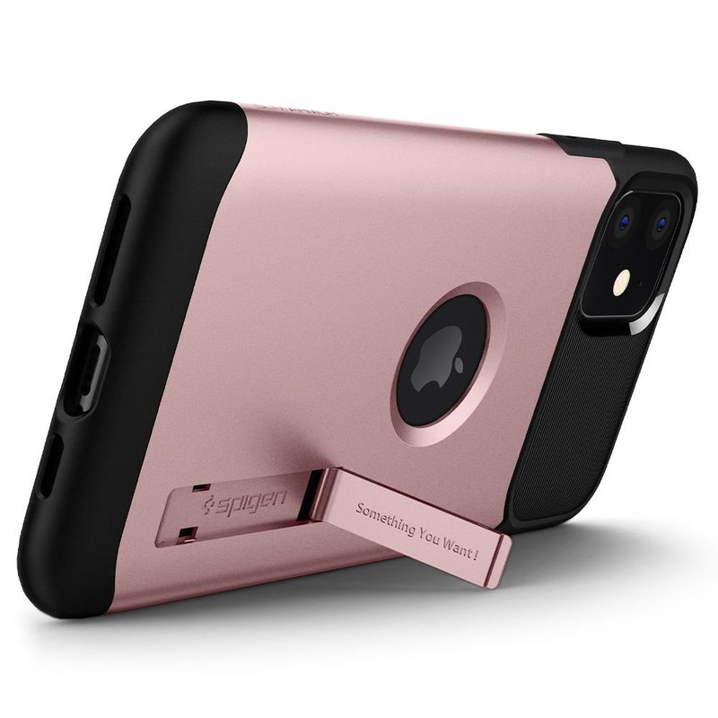 Husa iPhone 11 Spigen Slim Armor, roz auriu
