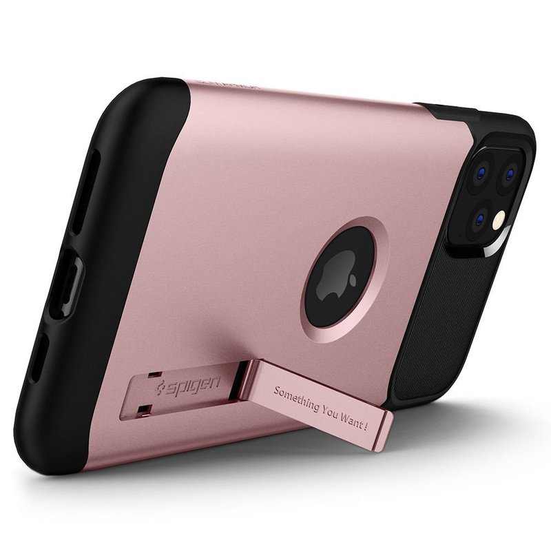 Husa iPhone 11 Pro Spigen Slim Armor, roz auriu