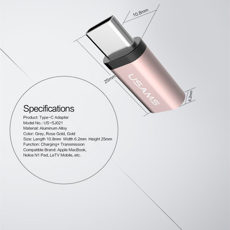 Adaptor USAMS Micro-USB to Type-C - US-SJ021 - Gray