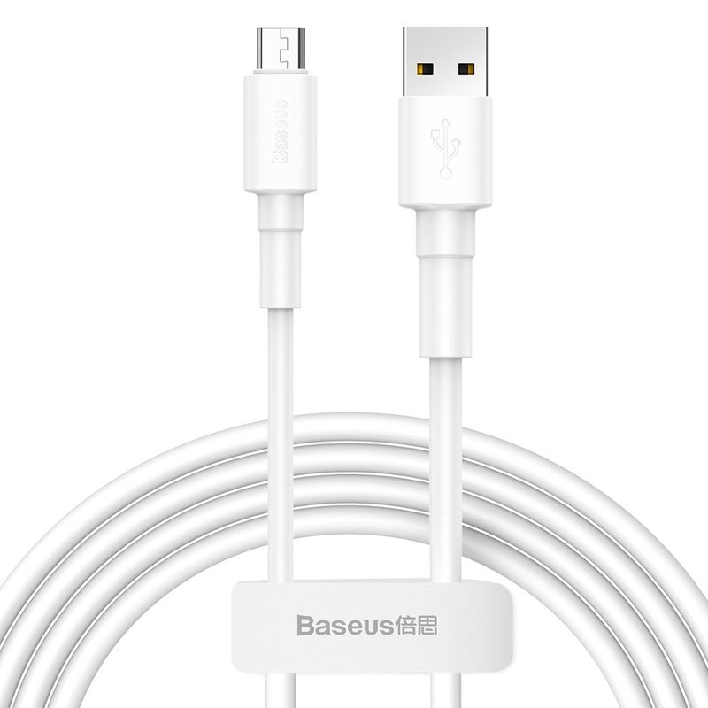 Cablu de date USB to Micro-USB Baseus Mini Cable 2.4A 1M - CAMSW-02 - White