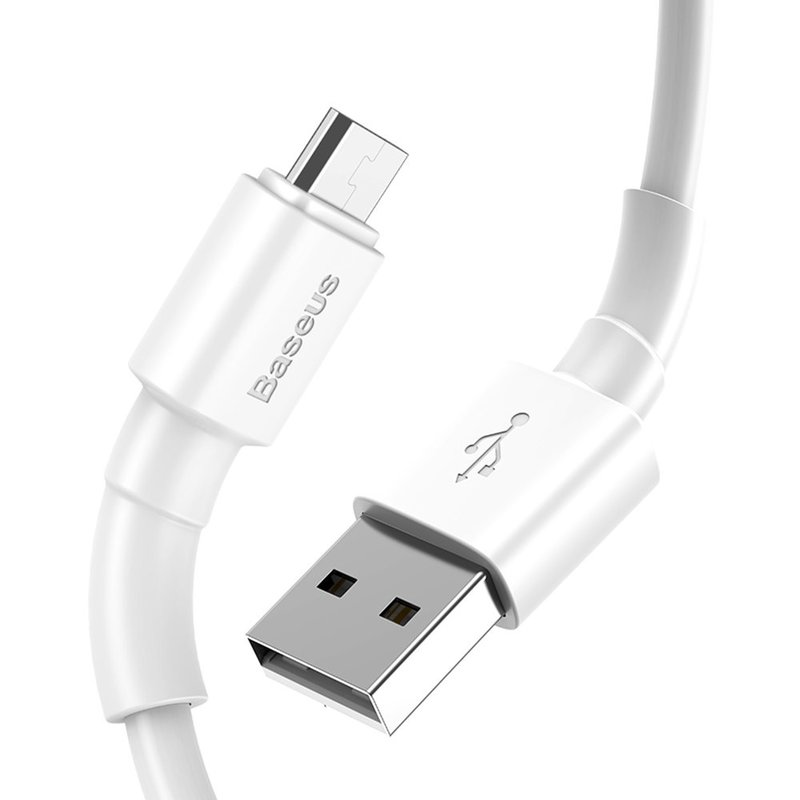 Cablu de date USB to Micro-USB Baseus Mini Cable 2.4A 1M - CAMSW-02 - White