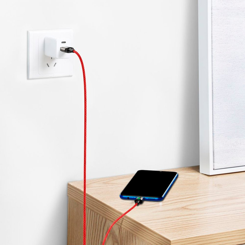 Cablu De Date Baseus Zinc Magnetic USB For Micro-USB 2.4A 1M - CAMXC-A09 - Red