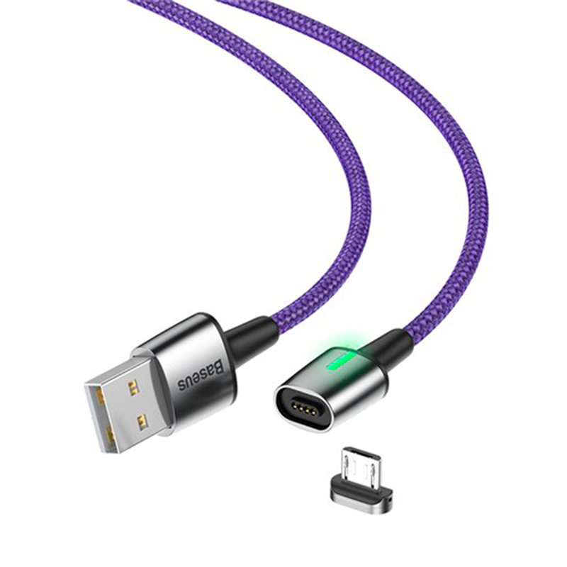 Cablu De Date Baseus Zinc Magnetic USB For Micro-USB 2.4A 1M - CAMXC-A05 - Royal Blue