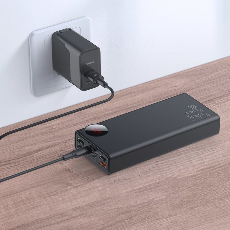 Acumulator extern 30000 mAh Baseus MuLight Quick Charge 3.0 - PPMY-01 - Negru