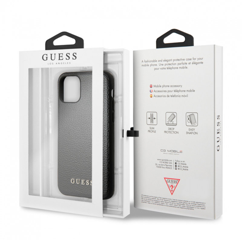 Bumper iPhone 11 Pro Max Guess Sintetic Leather Iridescent - GUHCN65IGLBK - Black