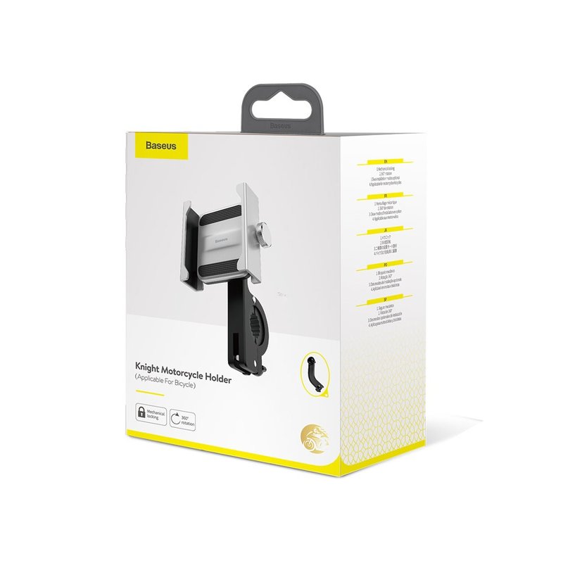 Suport Bicicleta Baseus Knight Motorcycle Cu Prindere Pe Ghidon - CRJBZ-0S - Argintiu