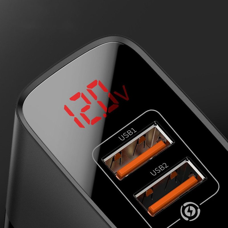 Incarcator Priza Baseus Mirror Lake USB/Type-C Quick Charge 18W Cu Display - CCJMHC-A02 - Alb