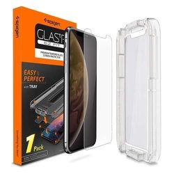 [Pachet 2x] Folie iPhone X, iPhone 10 Sticla Spigen GlassTR ALIGN - Clear
