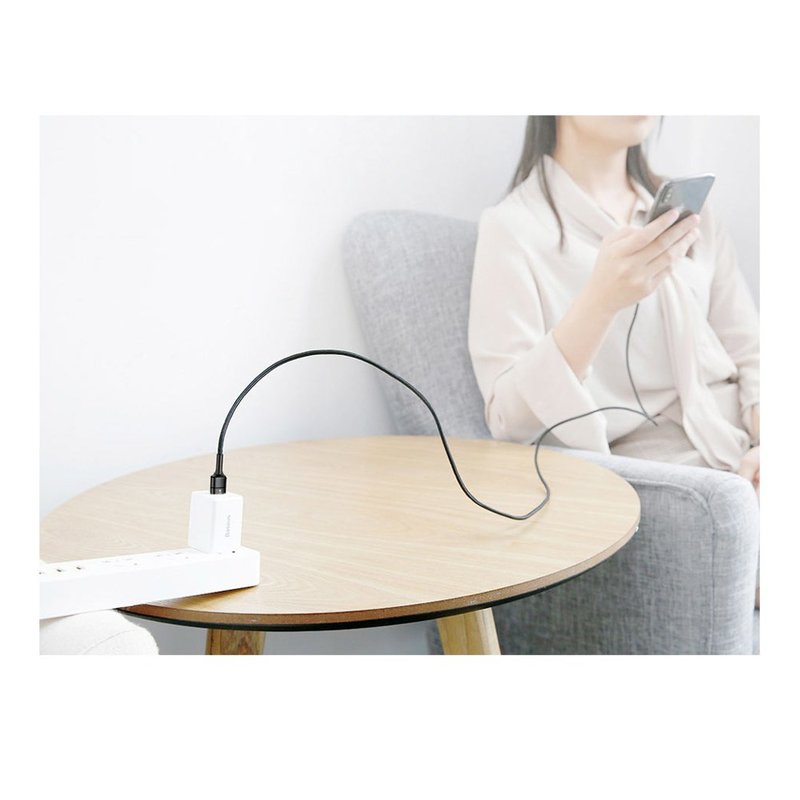 Cablu de date Micro-USB Baseus Halo Data 25CM Lungime Cu Invelis Textil - CAMGH-D01 - Black