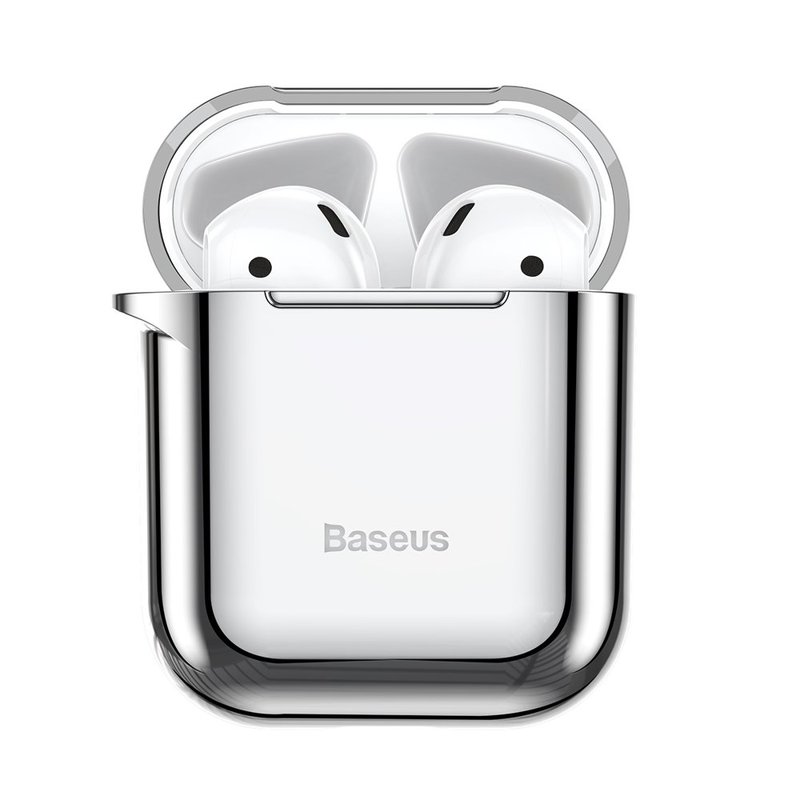 Husa Apple Airpods Baseus Shining Hook Cu Holder Metalic De Prindere - ARAPPOD-A0S - Argintiu