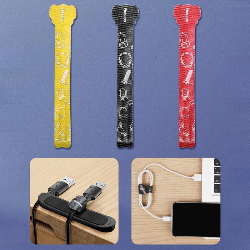 Kit Organizare Cabluri Baseus Fixer Dual Clamping Position - TZACGX-01 - Negru