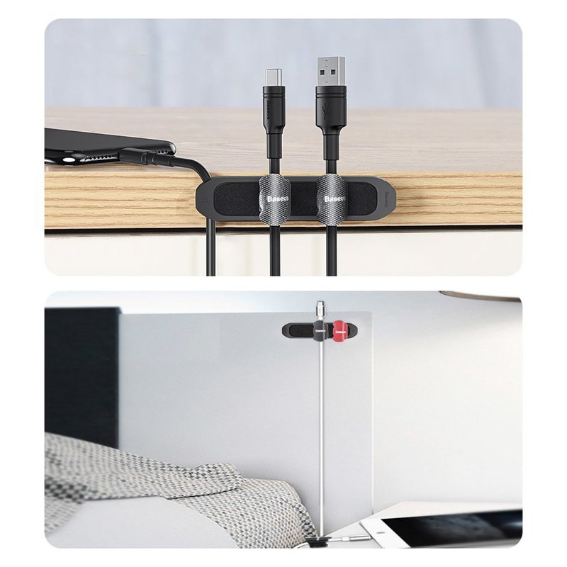 Kit Organizare Cabluri Baseus Fixer Dual Clamping Position - TZACGX-01 - Negru