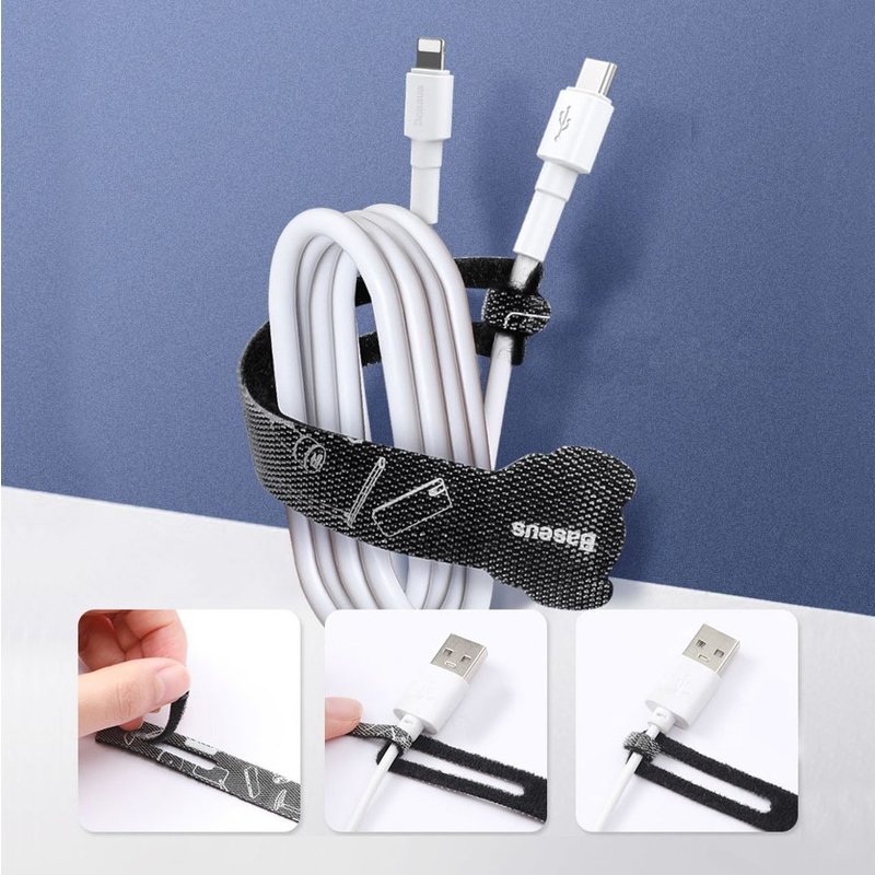 Kit Organizare Cabluri Baseus Fixer Dual Clamping Position - TZACGX-01 - Negru