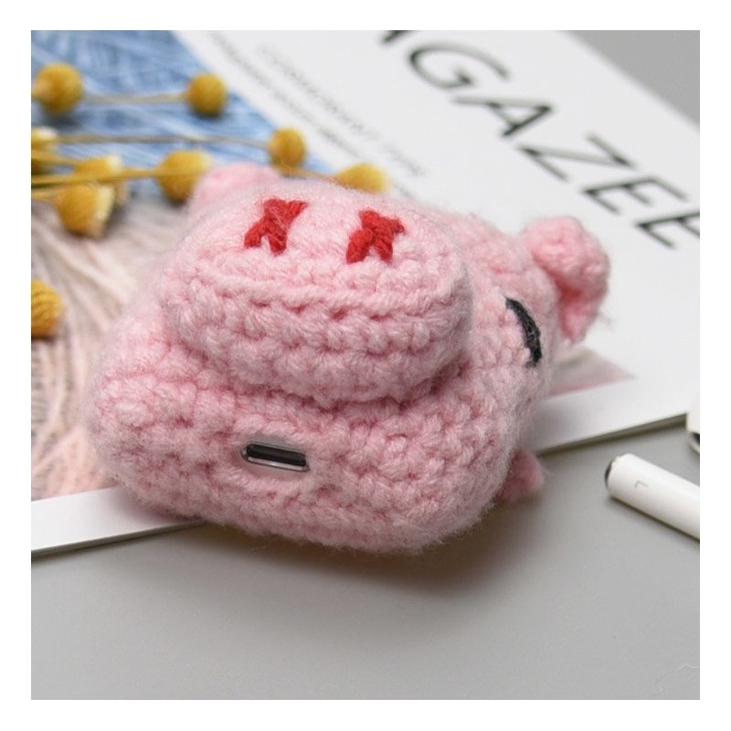 Husa Apple Airpods Din Silicon Cu Protectie Din Lana Tip Iepuras - 7426825374578 - Alb/Roz