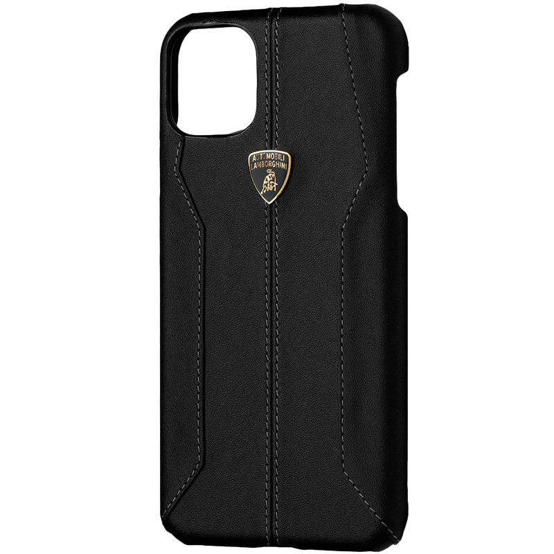 Husa iPhone 11 Pro Max Lamborghini Huracan D1 Genuine Leather - Negru