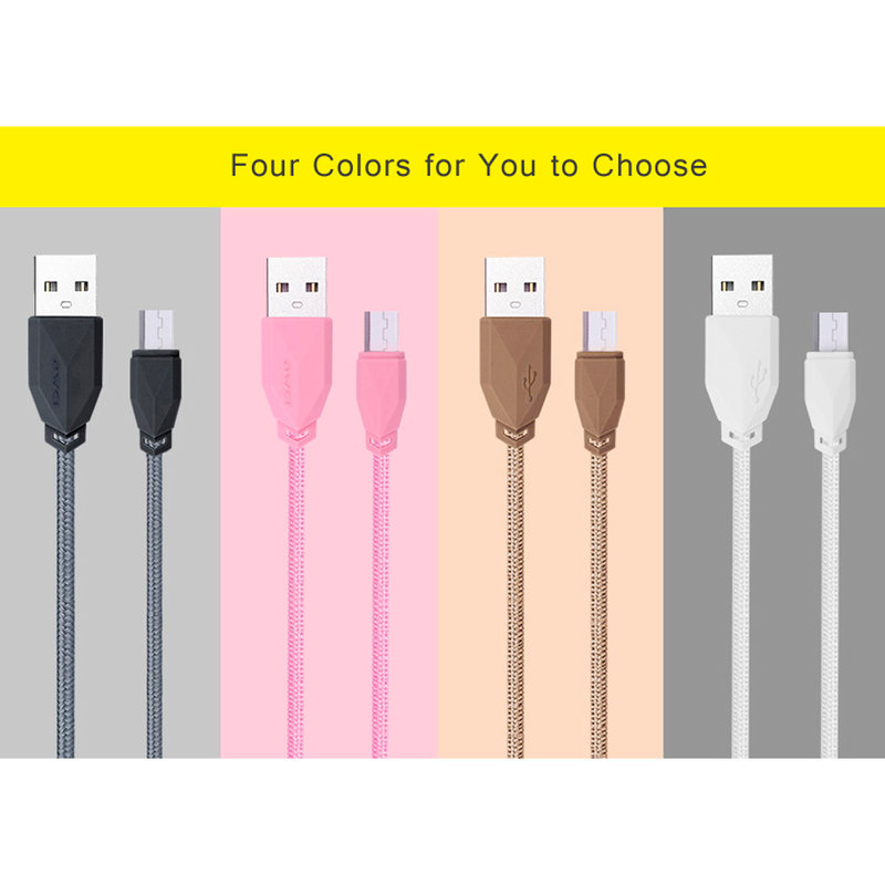 Cablu de date Awei CL-982 Micro-USB Fast Data / Charge – Roz