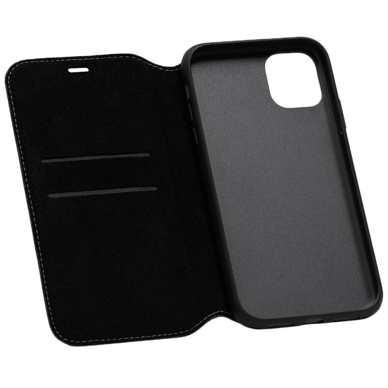 Husa iPhone 11 Pro Max Lamborghini Huracan D1 Genuine Leather Book - Negru