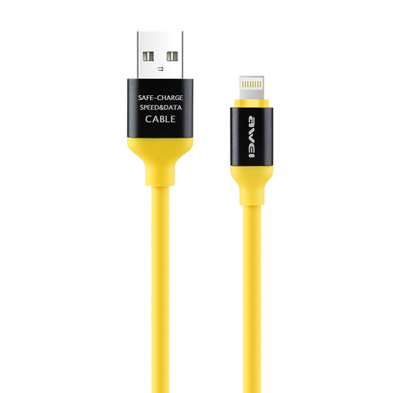 Cablu de date Awei CL-80 Fast Charge USB to Lightning 1M 2.1A - Galben