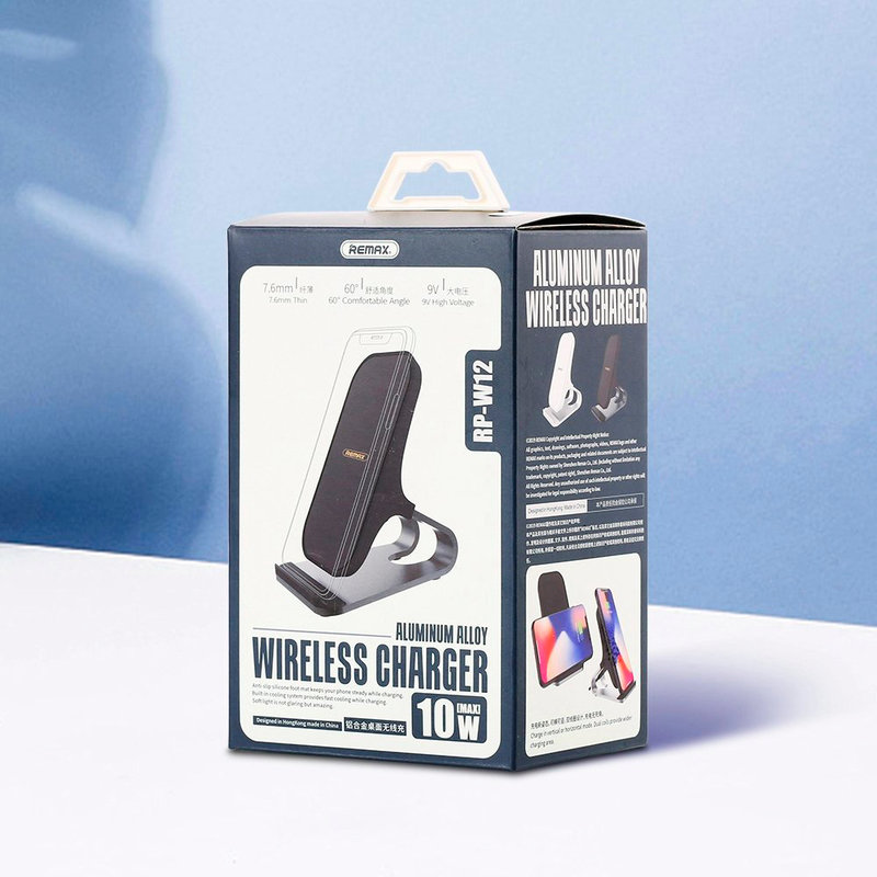 Incarcator Wireless Remax RP-W12 Aluminum Alloy Quick Charge 10W - Negru