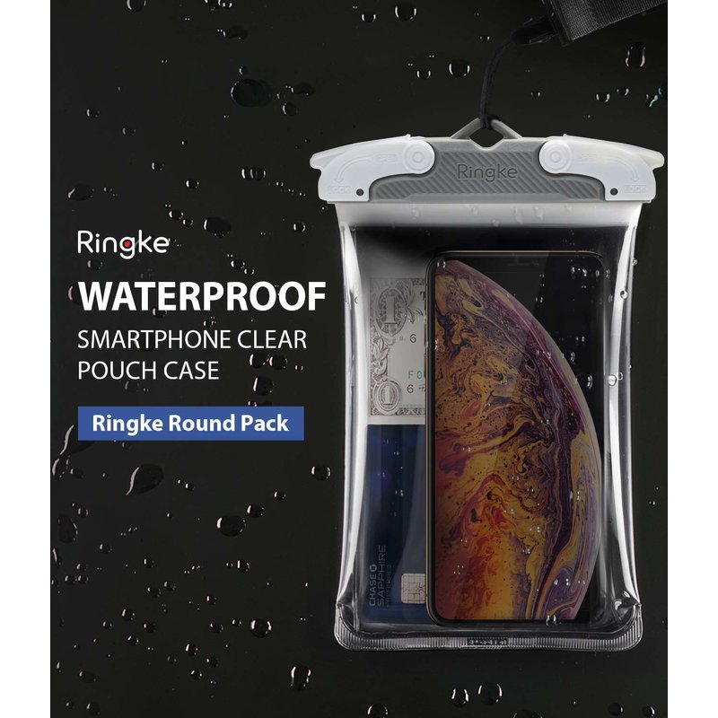 Husa Subacvatica Ringke Waterproof Pouch Cu Inchidere Etansa 6.3 inch - Gri