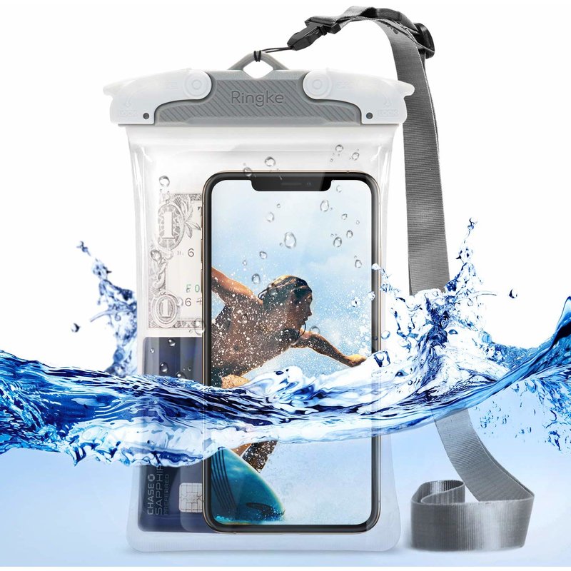 Husa Subacvatica Ringke Waterproof Pouch Cu Inchidere Etansa 6.3 inch - Gri