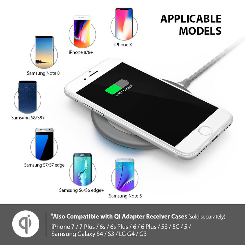 Incarcator Wireless Ringke Qi Certified Pad Fast Charge 9V - Gri