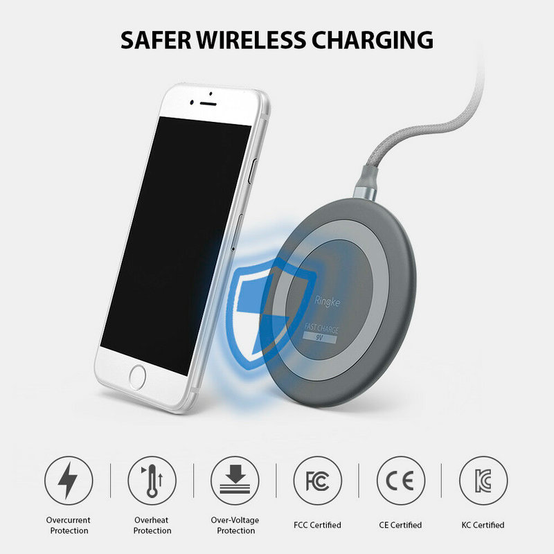 Incarcator Wireless Ringke Qi Certified Pad Fast Charge 9V - Gri