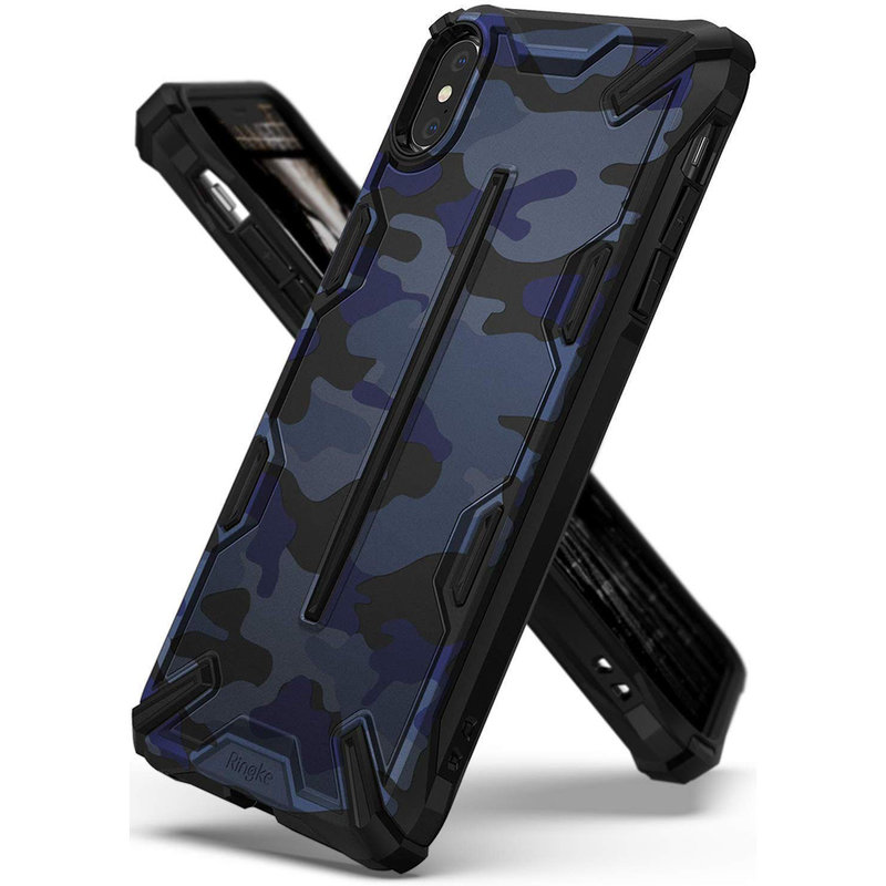 Husa iPhone X, iPhone 10 Ringke Dual-X Design - Camo Blue