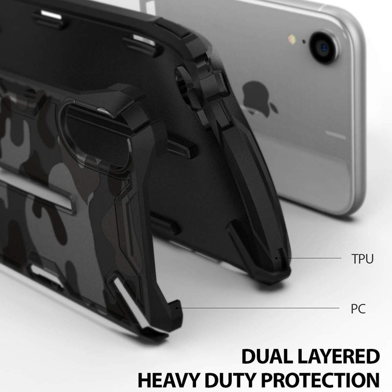 Husa iPhone XR Ringke Dual-X Design - Camo Black