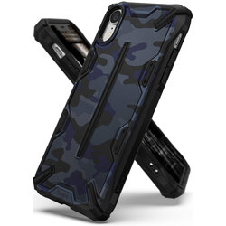 Husa iPhone XR Ringke Dual-X Design - Camo Blue