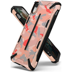 Husa iPhone XR Ringke Dual-X Design - Camo Pink