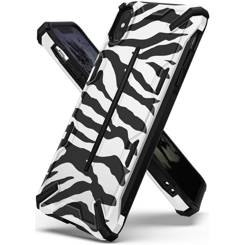 Husa iPhone XS Max Ringke Dual-X Design - Zebra White