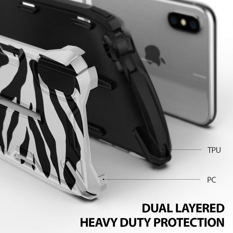 Husa iPhone XS Max Ringke Dual-X Design - Zebra White