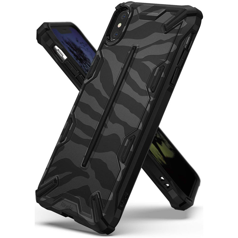 Husa iPhone XS Ringke Dual-X Design - Zebra Black