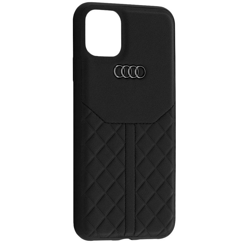 Husa iPhone 11 Pro Max Audi Leather Case - TPUPCIP11M-Q8/D1-BK - Negru