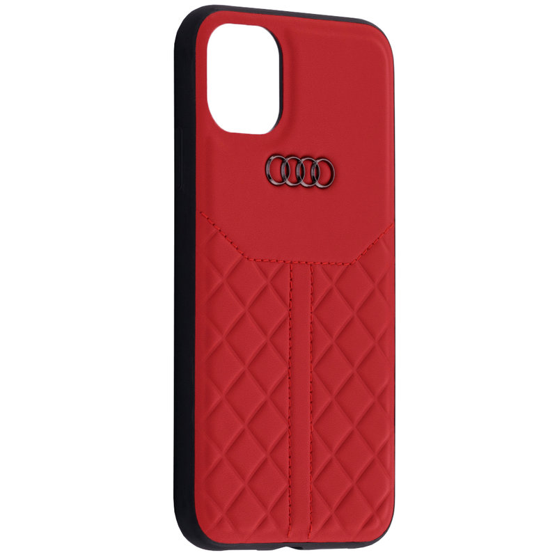 Husa iPhone 11 Audi Leather Case - TPUPCIP11R-Q8/D1-RD - Rosu