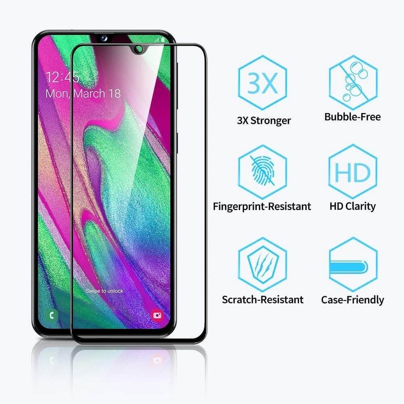 [2xPack] Folie Samsung Galaxy A50 ESR Full Coverage Glass Film 5KG 9H - Black