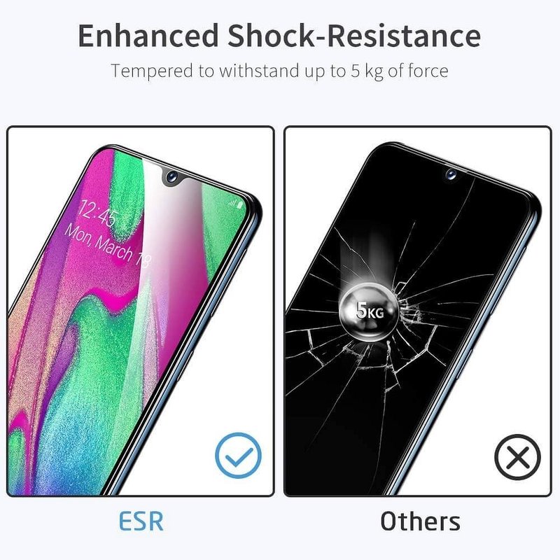 [2xPack] Folie Samsung Galaxy A50 ESR Full Coverage Glass Film 5KG 9H - Black
