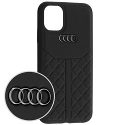 Husa iPhone 11 Audi Leather Case - TPUPCIP11R-Q8/D1-BK - Negru