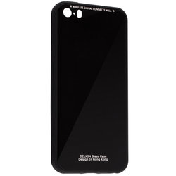 Husa iPhone SE, 5, 5S Glass Series - Negru