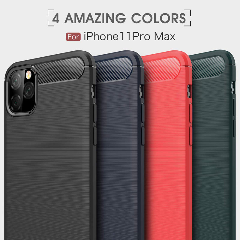 Husa iPhone 11 Pro Max Techsuit Carbon Silicone, verde